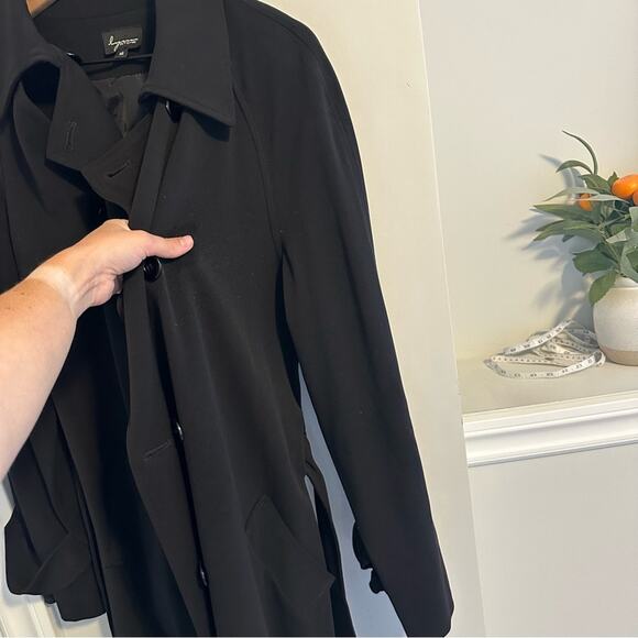 Vintage Lynn Ritchie Black Button Front Trench Jacket 16 - Picture 9 of 11